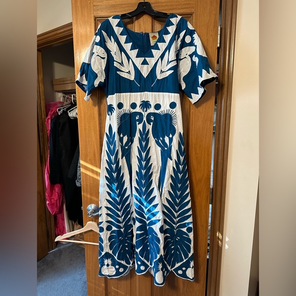 FARM Rio Dresses & Skirts - FARM Rio Blue and White Midi Dress